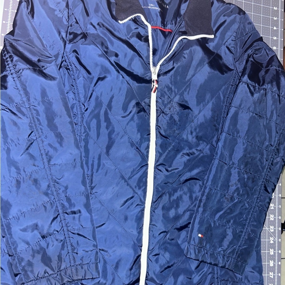 Tommy Hilfiger Navy Windbreaker with White Accents